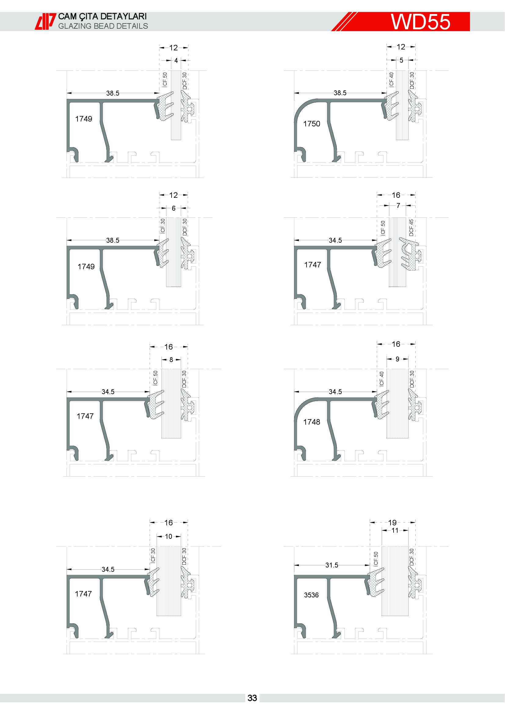 S 55 Yalıtımsız Alüminyum 30
